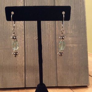 Swarovski crystal light blue lever back earrings